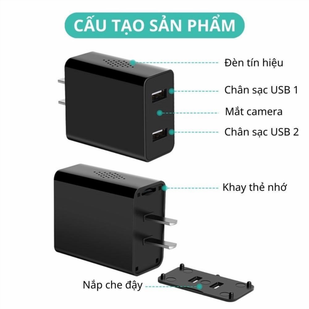 Thông số kỹ thuật Cục sạc CAMERA WIFI không dây 2 chấu Q9 quay phim 1080P | cameraminiplus của CAMERA WIFI củ sạc 2 chấu là gì?