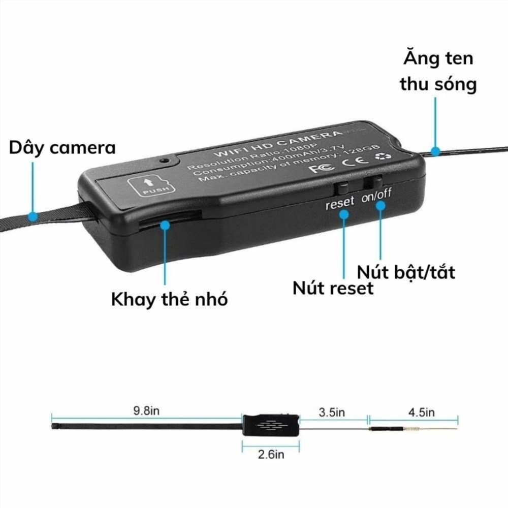 CAMERA wifi ngụy trang siêu nhỏ HQX99 kết nối wifi xem trực tiếp giám sát từ xa qua điện thoại qua tất cả các dòng điện thoại