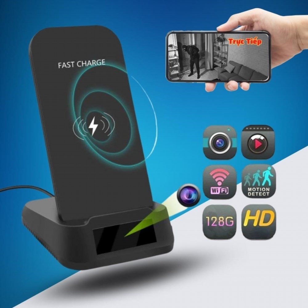 Thông số kỹ thuật CAMERA không dây ngụy trang đế sạc không dây quay phim 4k hỗ trợ hồng ngoại xem đêm | cameraminiplus cho CAMERA WIFI không dây được sạc qua đế không dây.