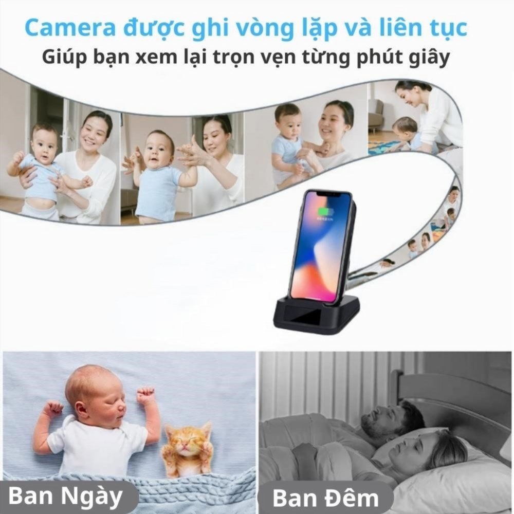Đánh giá video thực tế về CAMERA WIFI không dây sạc qua đế