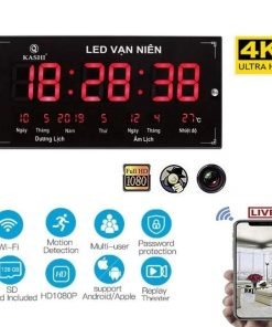 CAMERA wifi đồng hồ điện tử treo tường Wifi, Full HD 4K | cameraminiplus