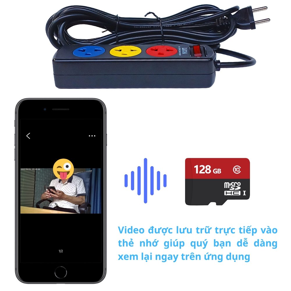 Camera WiFi Quan Sát An Ninh Tích Hợp ổ cắm điện lioa 3 lỗ - Ảnh 5