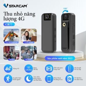 Camera Đeo Người VStarcam CB77 4G Hỗ Trợ Xem Đêm