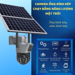 Camera 4G Ngoài Trời VCS09 2 Mắt 2 Tấm Pin Mặt Trời