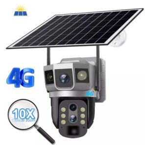Camera 4G Năng Lượng Mặt Trời V380 3 Mắt Zoom 10X