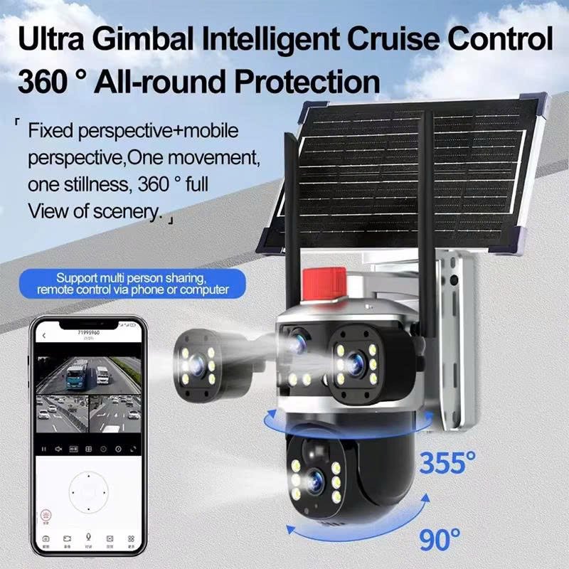 Camera 4G Năng Lượng Mặt Trời VCS14 3 Mắt PTZ 12MP - Ảnh 8