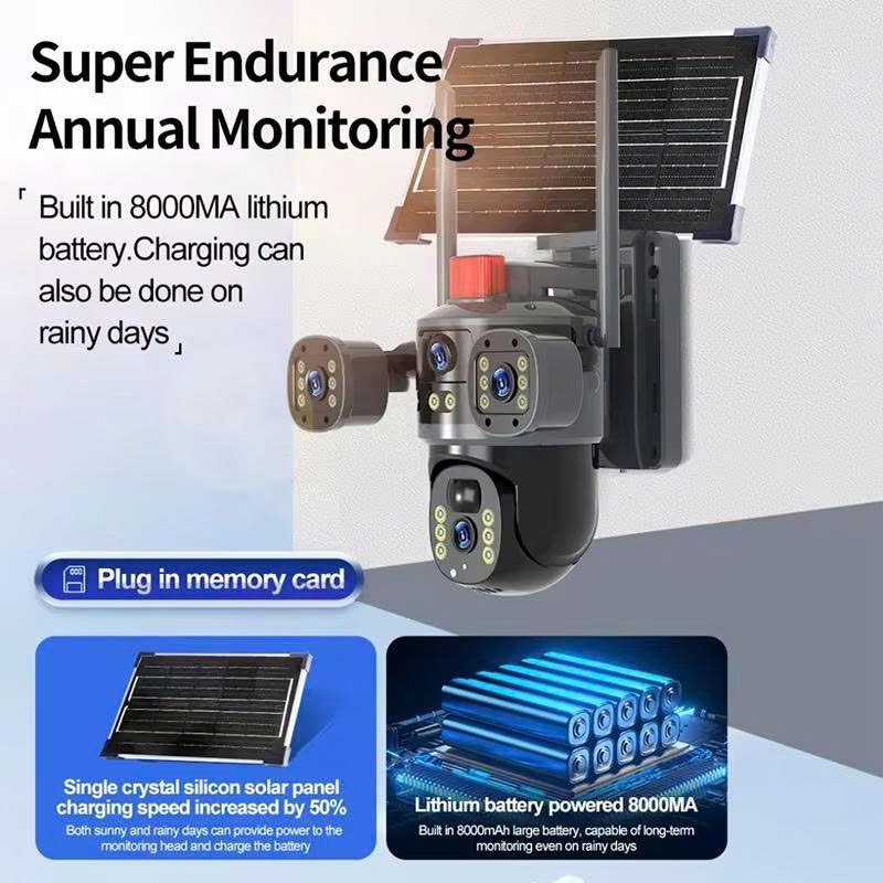 Camera 4G Năng Lượng Mặt Trời VCS14 3 Mắt PTZ 12MP - Ảnh 4