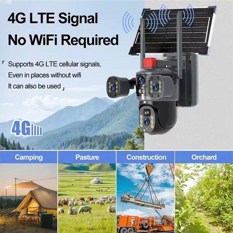 Camera 4G Năng Lượng Mặt Trời VCS14 3 Mắt PTZ 12MP - Ảnh 3