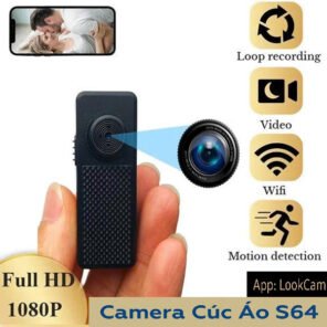 Camera WiFi Quan Sát An Ninh Tích Hợp Cúc Áo S64 xem từ xa qua điện thoại