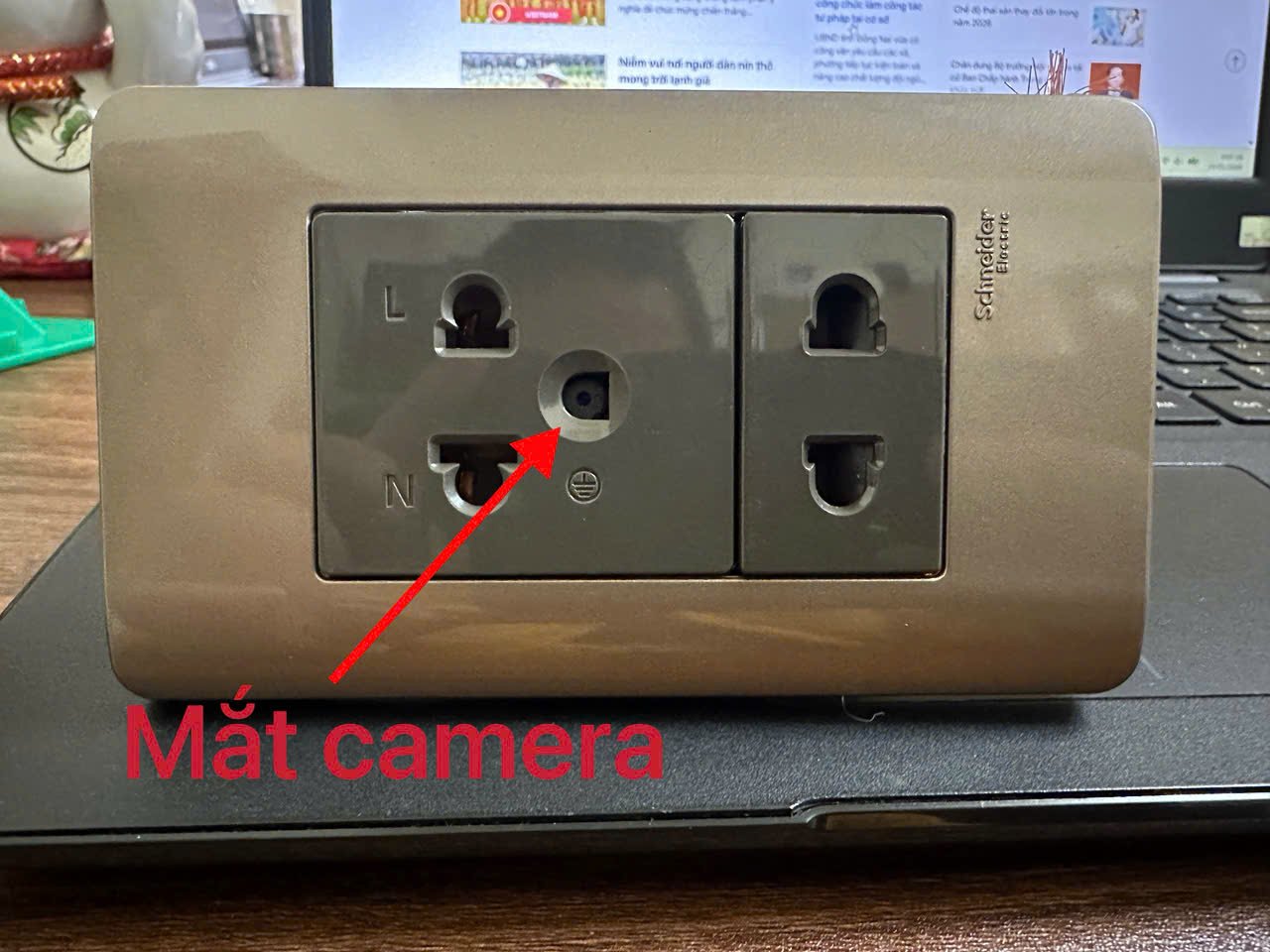Camera WiFi Quan Sát An Ninh Tích Hợp ổ cắm Schneider xám - Ảnh 2